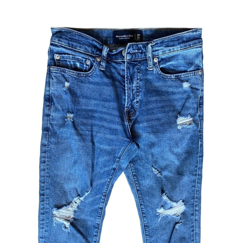 Abercrombie & Fitch blue denim jeans skinny stretch  women 28X28‎ - Picture 4 of 8